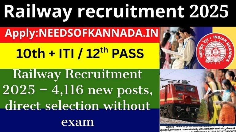Railway Recruitment 2025 – 4,116 new posts, direct selection without exam